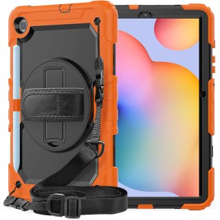 4in1 Tasche für Samsung Galaxy Tab S6 Lite SM-P610 SM-P615 10.4 Schutzhülle + Gestell Orange