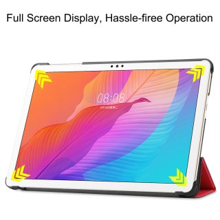 Cover für Huawei Honor Tablet 6/MatePad T10/T10S 10.1 Zoll  Tablethülle Schlank mit Standfunktion und Auto Sleep/Wake Funktion Rot