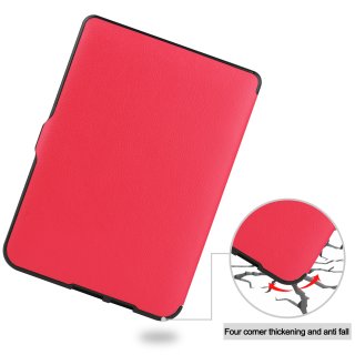 Cover für Kobo Nia 2020 6 Zoll eReaderhülle Schlank mit Standfunktion und Auto Sleep/Wake Funktion Rot