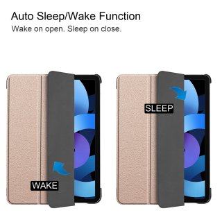 Case für Apple Ipad Air 4 2020/2022 4. Generation 10.9 Zoll  Schutzhülle Tasche mit Standfunktion und Auto Sleep/Wake Funktion Gold