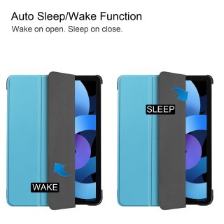 Hülle für Apple Ipad Air 4 2020 4. Generation 10.9 Zoll  Smart Cover Etui mit Standfunktion und Auto Sleep/Wake Funktion Hellblau