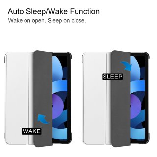 Schutzhülle für Apple Ipad Air 4 2020/2022 4. Generation 10.9 Zoll  Slim Case Etui mit Standfunktion und Auto Sleep/Wake Funktion Weiß