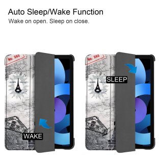 Hülle für Apple Ipad Air 4 2020/2022 4. Generation 10.9 Zoll  Smart Cover Etui mit Standfunktion und Auto Sleep/Wake Funktion