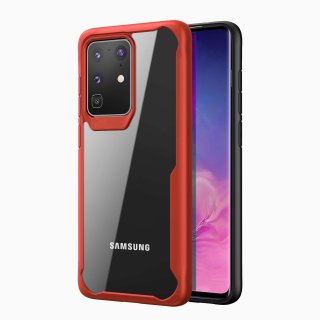 Hülle für Samsung Galaxy S20 Ultra 6.9 Zoll Slim Case Cover Outdoor Handyhülle aus TPU Stoßfest Extra Schutz Robust Rot