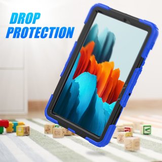 4in1 Schutzhülle für Samsung Galaxy Tab Samsung Galaxy Tab S7 SM-T870/T875/X700 11 Zoll Hard Case + Standfunktion+Tragegurt Blau