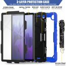 4in1 Schutzhülle für Samsung Galaxy Tab Samsung Galaxy Tab A7 SM-T500 T505 10.4 Zoll Hard Case + Standfunktion+Tragegurt Blau