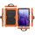 4in1 Case für Samsung Galaxy Tab Samsung Galaxy Tab A7 SM-T500 T505 10.4 Zoll Hülle Stoßfest Schutz + Standfuß Orange