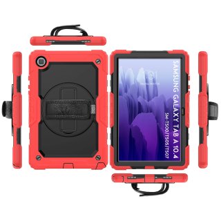 4in1 Tasche für Samsung Galaxy Tab Samsung Galaxy Tab A7 SM-T500 T505 10.4 Zoll Schutzhülle + Gestell Rot
