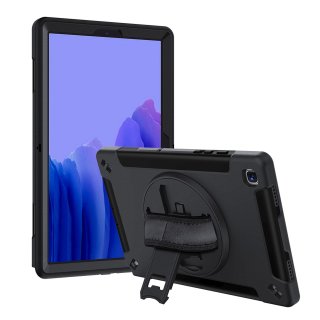 Lobwerk 4in1 Schutzhülle für Samsung Galaxy Tab A7 SM-T500 T505 10.4 Zoll Hard Case + Standfunktion + Handgriff Schwarz