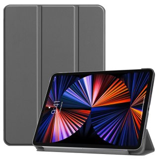 Case für Apple iPad Pro 12.9 2021 5. Generation 12.9 Zoll Schutzhülle Tasche mit Standfunktion und Auto Sleep/Wake Funktion in Grau