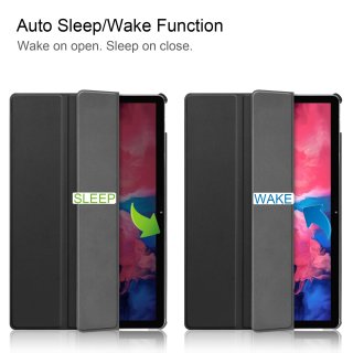 Hülle für Lenovo Tab P11 2021 TB-J606F TB-J606X 11 Zoll Smart Cover Etui mit Standfunktion und Auto Sleep/Wake Funktion Schwarz