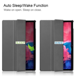 Hülle für Lenovo Tab P11 2021 TB-J606F TB-J606X 11 Zoll Smart Cover Etui mit Standfunktion und Auto Sleep/Wake Funktion Grau