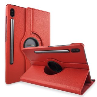 Cover für Samsung Tab S7+ Plus Tab S T970 T975 S7 FE SM-T730 X800 Tablethülle Schlank mit Standfunktion und Auto Sleep/Wake Funktion Rot