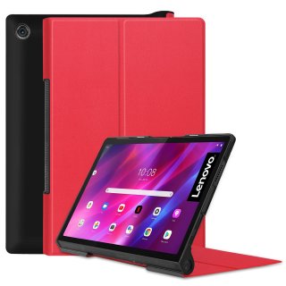 Case für Lenovo Yoga Tab 11 YT-J706F 2021 11 Zoll Schutzhülle Tasche mit Standfunktion und Auto Sleep/Wake Funktion in Rot