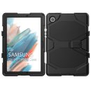 4in1 Hülle mit Trageschleife für Samsung Tab A8 X200 X206 10.5 Outdoor Cover Schutz + Ständer Schwarz