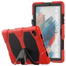 4in1 Case für Samsung Tab A8 X200 X206 10.5 Hülle Stoßfest Schutz + Standfuß Rot