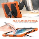 4in1 Cover für Samsung Tab A8 X200 X206 10.5 Extrem Schutz + Stativ Orange