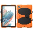 4in1 Cover für Samsung Tab A8 X200 X206 10.5 Extrem Schutz + Stativ Orange