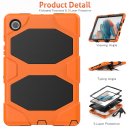 4in1 Cover für Samsung Tab A8 X200 X206 10.5 Extrem Schutz + Stativ Orange