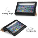 Tablet Hülle für Amazon Fire 7 2022 12 Generation 7 Zoll Slim Case Etui mit Standfunktion und Auto Sleep/Wake Funktion Gold