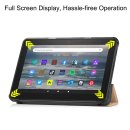 Tablet Hülle für Amazon Fire 7 2022 12 Generation 7 Zoll Slim Case Etui mit Standfunktion und Auto Sleep/Wake Funktion Gold