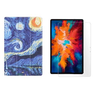 2in1 Set für Lenovo Tab P11 Pro TB-J706F 11.5 Zoll Tablet mit Smartcover + Schutzglas mit Auto Sleep/Wake Magnetverschluss Hülle