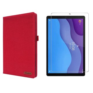 2in1 Tablet Set für Lenovo Tab M10 2nd 2020 TB-X306F TB-306X 10.1 Zoll mit Magnet Cover Auto Sleep/Wake Ruhemodus + Schutzfolie Hülle Smart Case Hartglas