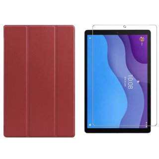 2in1 Set für Lenovo Tab M10 2nd 2020 TB-X306F TB-306X 10.1 Zoll Tablet mit Schutzhülle + Schutzglas mit Auto Sleep/Wake Hülle