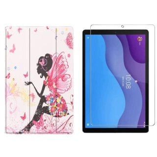 2in1 Tablet Set für Lenovo Tab M10 2nd 2020 TB-X306F TB-306X 10.1 Zoll mit Magnet Cover Auto Sleep/Wake Ruhemodus + Schutzfolie Hülle Smart Case Hartglas