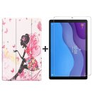 2in1 Tablet Set für Lenovo Tab M10 2nd 2020 TB-X306F TB-306X 10.1 Zoll mit Magnet Cover Auto Sleep/Wake Ruhemodus + Schutzfolie Hülle Smart Case Hartglas