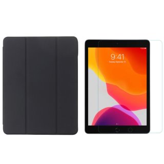 2in1 Set für Apple iPad Pro 10.5 Air 3 Ipad Pro 10.2 Zoll Tablet mit Smartcover + Schutzglas mit Auto Sleep/Wake Magnetverschluss Hülle