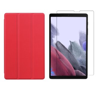 2in1 Tablet Set für Samsung Galaxy Tab A7 Lite 2021 SM-T220 SM-T225 8.7 Zoll mit Magnet Cover Auto Sleep/Wake Ruhemodus + Schutzfolie Hülle Smart Case Hartglas