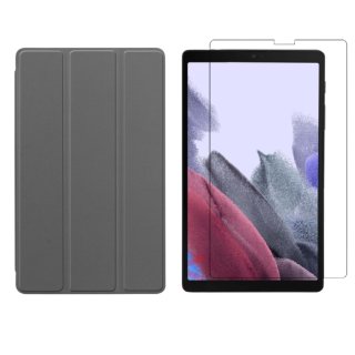 2in1 Set für Samsung Galaxy Tab A7 Lite 2021 SM-T220 SM-T225 8.7 Zoll Tablet mit Smartcover + Schutzglas mit Auto Sleep/Wake Magnetverschluss Hülle