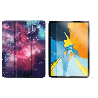 2in1 Tablet Set für Apple iPad Pro 12.9 2021 5. Generation 12.9 Zoll mit Magnet Cover Auto Sleep/Wake Ruhemodus + Schutzfolie Hülle Smart Case Hartglas