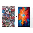 2in1 Tablet Set für Lenovo Tab P11 2021 TB-J606F TB-J606X 11 Zoll mit Magnet Cover Auto Sleep/Wake Ruhemodus + Schutzfolie Hülle Smart Case Hartglas