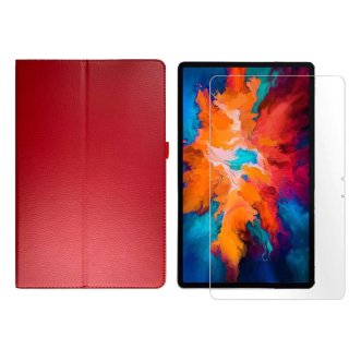 2in1 Set für Lenovo Tab P11 2021 TB-J606F TB-J606X 11 Zoll Tablet mit Smartcover + Schutzglas mit Auto Sleep/Wake Magnetverschluss Hülle