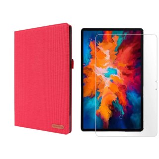 2in1 Tablet Set für Lenovo Tab P11 2021 TB-J606F TB-J606X 11 Zoll mit Magnet Cover Auto Sleep/Wake Ruhemodus + Schutzfolie Hülle Smart Case Hartglas