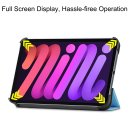 2in1 Tablet Set für Apple IPad Mini 6 2021 8.3 Zoll mit Magnet Cover Auto Sleep/Wake Ruhemodus + Schutzfolie Hülle Smart Case Hartglas