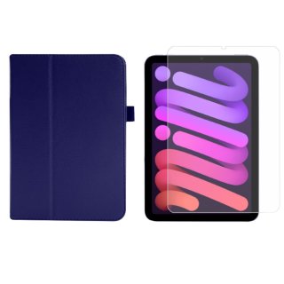 2in1 Tablet Set für Apple IPad Mini 6 2021 8.3 Zoll mit Magnet Cover Auto Sleep/Wake Ruhemodus + Schutzfolie Hülle Smart Case Hartglas