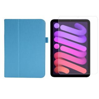 2in1 Tablet Set für Apple IPad Mini 6 2021 8.3 Zoll mit Magnet Cover Auto Sleep/Wake Ruhemodus + Schutzfolie Hülle Smart Case Hartglas