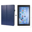 2in1 Tablet Set für Amazon Fire HD 10 / HD 10 Plus 11. Generation 2021 10.1 Zoll mit Magnet Cover Auto Sleep/Wake Ruhemodus + Schutzfolie Hülle Smart Case Hartglas