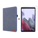 2in1 Set für Samsung Galaxy Tab A7 Lite T220 T225 8.7 Zoll Tablet mit Smartcover + Schutzglas mit Auto Sleep/Wake Magnetverschluss Hülle