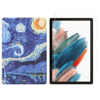 2in1 Set für Samsung Galaxy Tab A8 SM-X200 X205 10.5 Zoll Tablet mit Schutzhülle + Schutzglas mit Auto Sleep/Wake Hülle