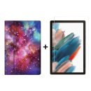 2in1 Set für Samsung Galaxy Tab A8 SM-X200 X205 10.5 Zoll Tablet mit Schutzhülle + Schutzglas mit Auto Sleep/Wake Hülle