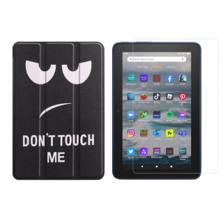 2in1 Set für Amazon Kindle Fire 7 12. Generation 2022 7 Zoll Tablet mit Smartcover + Schutzglas mit Auto Sleep/Wake Magnetverschluss Hülle