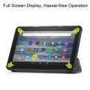 2in1 Tablet Set für Amazon Kindle Fire 7 12. Generation 2022 7 Zoll mit Magnet Cover Auto Sleep/Wake Ruhemodus + Schutzfolie Hülle Smart Case Hartglas