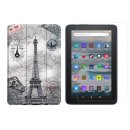 2in1 Tablet Set für Amazon Kindle Fire 7 12. Generation 2022 7 Zoll mit Magnet Cover Auto Sleep/Wake Ruhemodus + Schutzfolie Hülle Smart Case Hartglas