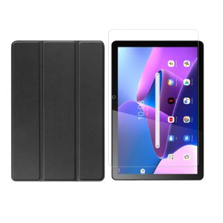 2in1 Set für Lenovo Tab M10 3. Generation 2022 TB-328F 10.1 Zoll Tablet mit Smartcover + Schutzglas mit Auto Sleep/Wake Magnetverschluss Hülle