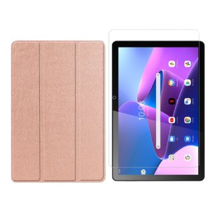 2in1 Set für Lenovo Tab M10 3. Generation 2022 TB-328F 10.1 Zoll Tablet mit Schutzhülle + Schutzglas mit Auto Sleep/Wake Hülle