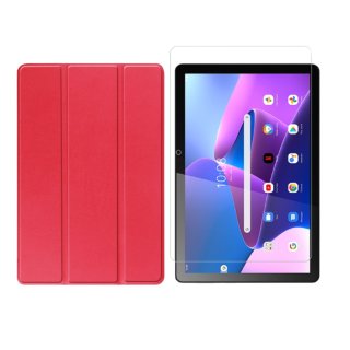 2in1 Set für Lenovo Tab M10 3. Generation 2022 TB-328F 10.1 Zoll Tablet mit Schutzhülle + Schutzglas mit Auto Sleep/Wake Hülle